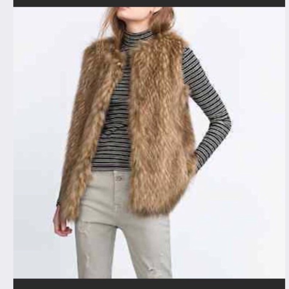 Zara faux fur vest. Size small